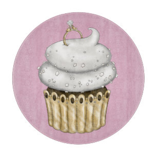 Süßes Verlobung Cupcake Schneidebrett