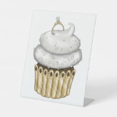 Süßes Verlobung Cupcake Sockelschild (Vorderseite)