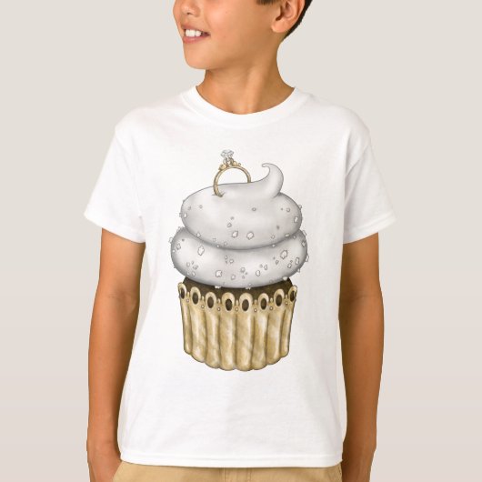 Süßes Verlobung Cupcake T-Shirt (Vorderseite)