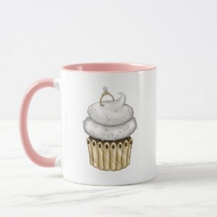 Süßes Verlobung Cupcake Tasse