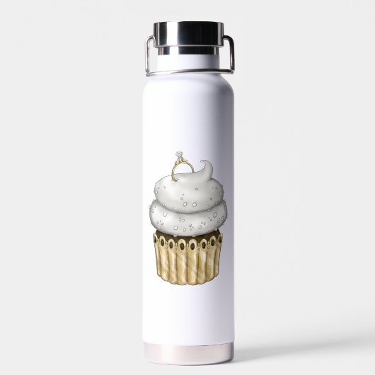 Süßes Verlobung Cupcake Trinkflasche (Rückseite)