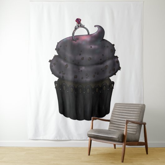 Süßes Verlobung Cupcake Wandteppich (Beispiel)