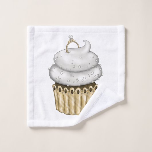 Süßes Verlobung Cupcake Waschlappen (Waschlappen)
