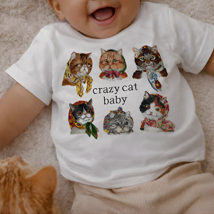 Süßes Verrücktes Katzenbaby – Lustiger Katzenliebh Baby T-shirt