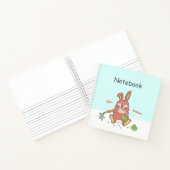 Süßes verschlafenes Häschen blaues Quadrat benutze Notizblock (Innenseite)
