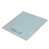 Süßes verstaubtes blaues Gingham-Muster Fliese (Seite)