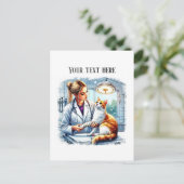 Süßes Veterinärbüro anpassbar Postkarte (Stehend Vorderseite)