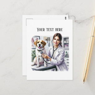 Süßes Veterinärbüro anpassbar Postkarte
