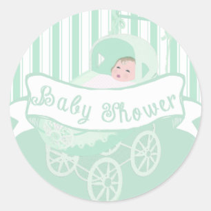 Süßes Vintage-Banner Baby Boy Shower Aufkleber