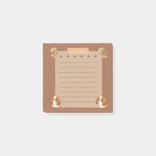 Süßes vintage braunes Hundewelpen Cottagecore Post Post-it Klebezettel
