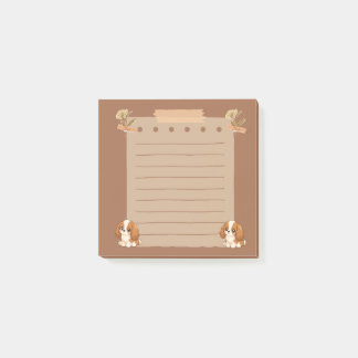 Süßes vintage braunes Hundewelpen Cottagecore Post Post-it Klebezettel