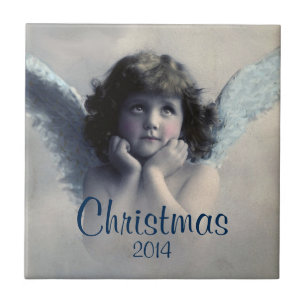 Süßes Vintage-Engel-Weihnachtssouvenir Fliese