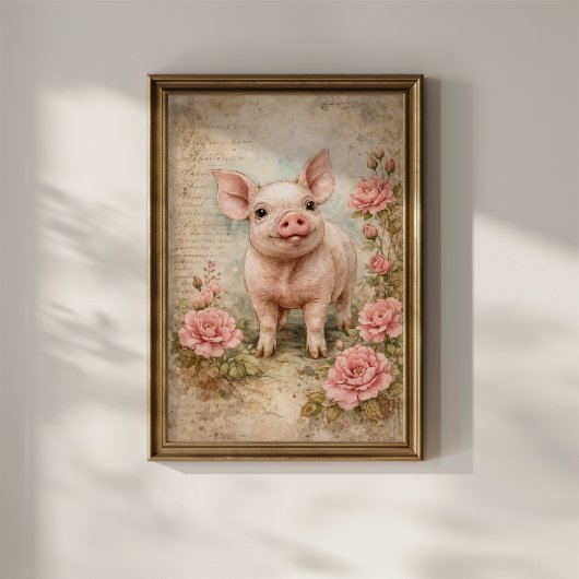 Süßes vintage Ferkel Poster