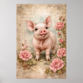 Süßes vintage Ferkel Poster (Vorne)
