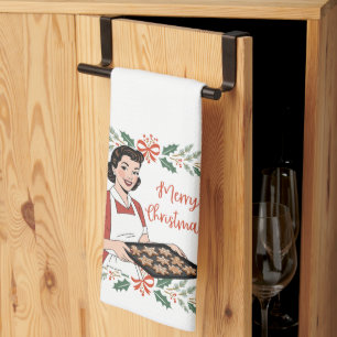Süßes Vintage-Frohe Weihnachten Geschirrtuch