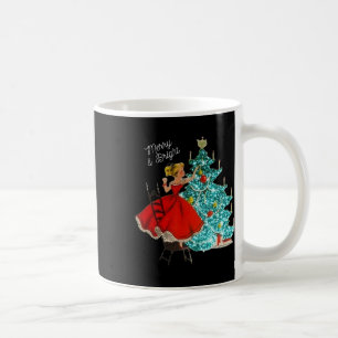 Süßes vintage fröhliches und lebendiges Mädchen, d Kaffeetasse