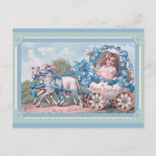 Süßes Vintage-Glückliches-Ostern-Lamm-Ei Postkarte