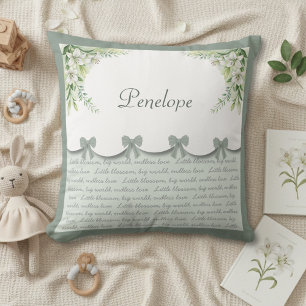 Süßes vintage-grünes Blumen-Kinderzimmer für klein Kissen