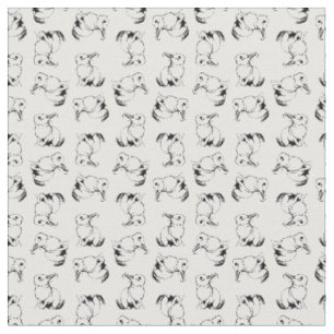 Süßes Vintage-Häschen-Häschen CUSTOM BG FARBE Stoff