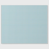 Süßes vintage hellblaues Gingham-Karomuster Geschenkpapier (Flach)