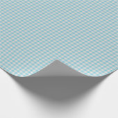 Süßes vintage hellblaues Gingham-Karomuster Geschenkpapier (Ecke)