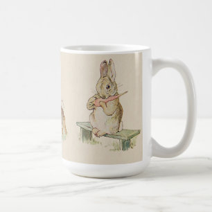 SÜßES VINTAGE-KANINCHEN MIT KAROTTE,  HASENTASSE KAFFEETASSE