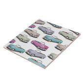 Süßes Vintage-Klassiker-Autos-Muster Fliese (Seite)