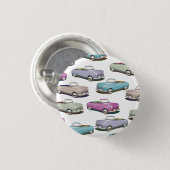 Süßes vintage klassisches Auto-Muster Button (Vorne & Hinten)