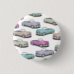 Süßes vintage klassisches Auto-Muster Button