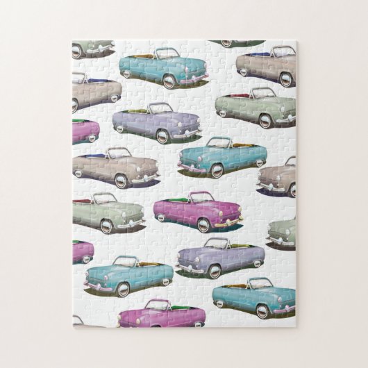 Süßes vintage klassisches Auto-Muster Puzzle (Vertikal)