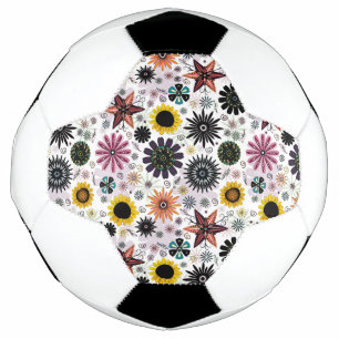 Süßes vintage nahtloses Blumenmuster Fußball