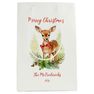 Süßes Vintage-Rentier Mittlere Geschenktüte