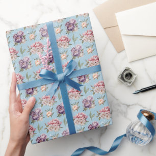Süßes Vintage-Rosa- und Weiß-Blumen-Pfingstrosen-M Geschenkpapier