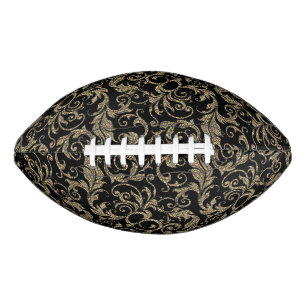 Süßes vintage schwarzes braunes Blumenmuster Babyd Football