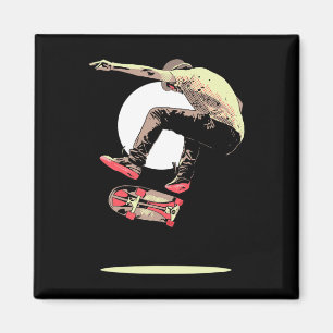 Süßes Vintage-Skater-Retro-Skateboarding-Grafik 8 Magnet