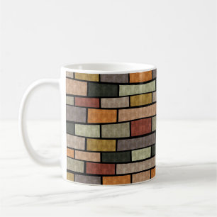 Süßes vintage Ziegelmuster Kaffeetasse