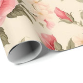 Süßes Vintages Englisch Rose Geschenkpapier (Rolleneckpunkt)