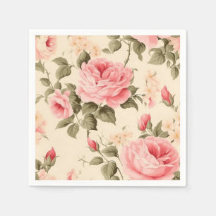 Süßes Vintages Englisch Rose Serviette
