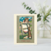 Süßes Vintages Kind, Osterhasen & Eier Postkarte (Stehend Vorderseite)