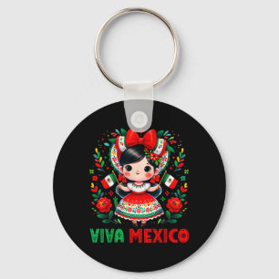 Süßes Viva Mexico Mädchen Mexikanischer Unabhängig Schlüsselanhänger