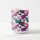 Süßes Vogel-Blumenmuster | Farbige Vögel Kaffeetasse (Mittel)