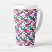 Süßes Vogel-Blumenmuster | Farbige Vögel Milchtasse (Rechte Ecke)