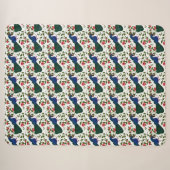 Süßes Vogel-Blumenmuster | Farbiger blauer Vogel m Sherpadecke (Vorderseite (Horizontal))