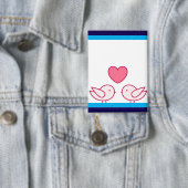 Süßes Vogel- und Herz-Liebesdesign Button (Insitu)