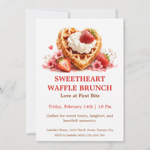 Süßes-Waffel-Brunch zum Valentinstag - Frühstück Einladung