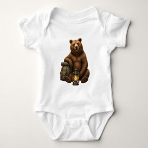 Süßes Wald-Bär-Cartoon-T-Shirt Baby Strampler