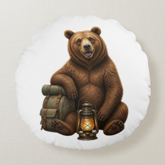 Süßes Wald-Bär-Cartoon-T-Shirt Rundes Kissen