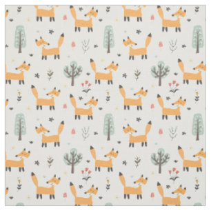 Süßes Wald-Fuchs-Muster Stoff