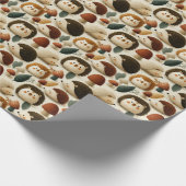 Süßes Wald-Igel- und Pilzmuster Geschenkpapier (Ecke)