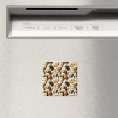 Süßes Wald-Igel- und Pilzmuster Magnet (In Situ (Geschirrspüler))